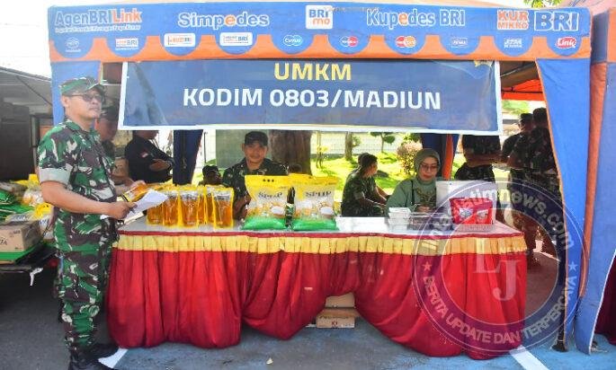 Stand UMKM Kodim 0803/Madiun Meriahkan Bazar Murah di Halaman Korem 081/DSJ