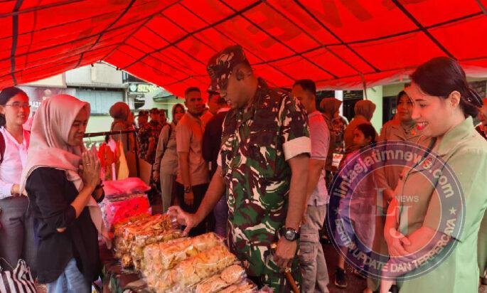 TNI Gelar Bazar Ramadhan Serentak, Halaman Kodim Wonogiri Dipadati Pembeli