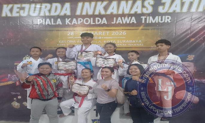 Kontingen Inkanas Polres Pasuruan Borong 6 Medali di Kejuaraan Karate Kapolda Jatim Cup 2026
