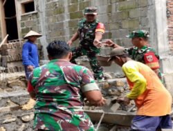 Babinsa Dampingi Pembuatan Pondasi Rumah Warga, Wujud Kepedulian Terhadap Kesulitan Masyarakat