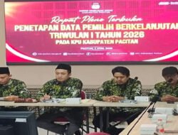 Kapten Cke Andig Wakili Dandim Pacitan Hadiri Rapat Pleno Penetapan Data Pemilih Triwulan 1