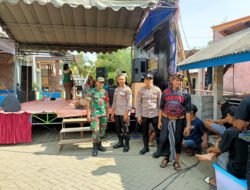 Sinergitas TNI-Polri Jaga Kondusivitas Halal Bihalal Pemuda Dusun Nglengkong Trenggalek