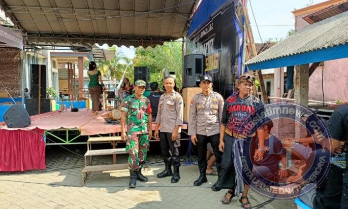 Sinergitas TNI-Polri Jaga Kondusivitas Halal Bihalal Pemuda Dusun Nglengkong Trenggalek