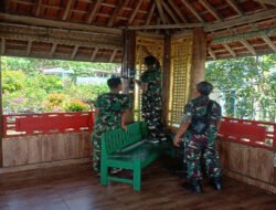 Danramil 0801/12 Pringkuku Pimpin Pembersihan Objek Wisata Sentono Gentong Pacitan