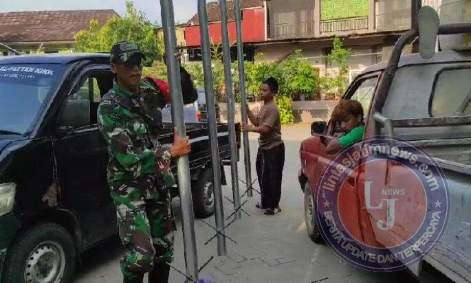 Pembinaan Teritorial, Babinsa Koramil 0801/03 Arjosari Bangun Sarana Garjas B di Ponpes Kikil