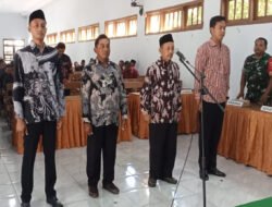 Babinsa Koramil 0801/07 Ngadirojo Hadiri Pelantikan Perangkat Desa Hadiluwih