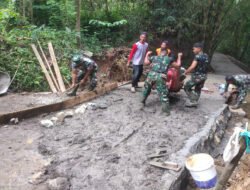 Satgas Dibantu Warga Fokus Rampungkan Pengecoran Jalan