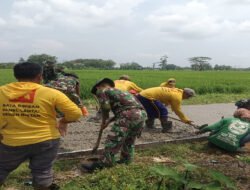 Kolaborasi Pasukan Kuning dengan Pasukan Loreng di TMMD Reg Ke-128 Kodim 0725/Sragen