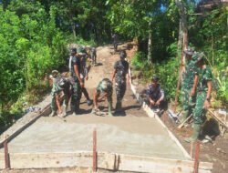 Satgas TMMD Kebut Rabat Jalan Penghubung Dua Desa