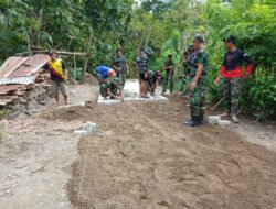 Semangat Satgas dan Warga Tuntaskan Paving Jalan di Sukorejo