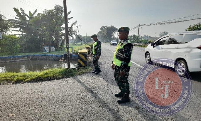 Jalur Presiden Dijaga Ketat, Ratusan Prajurit Kodim Madiun Siaga Penuh di Nganjuk