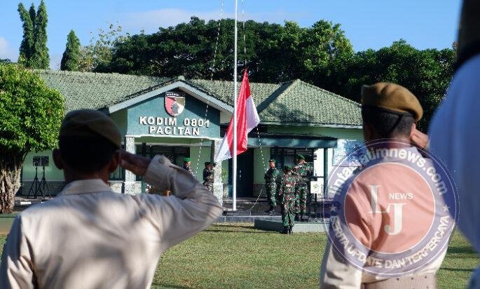 Gelar Upacara 17 an, Kasdim 0801/Pacitan Bacakan Amanat Kepala Staf Angkatan Darat