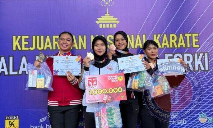 Bripda Salma Aulia, Polwan Ditpolsatwa Baharkam Polri Borong Medali di Kejurnas Karate PB FORKI 2026