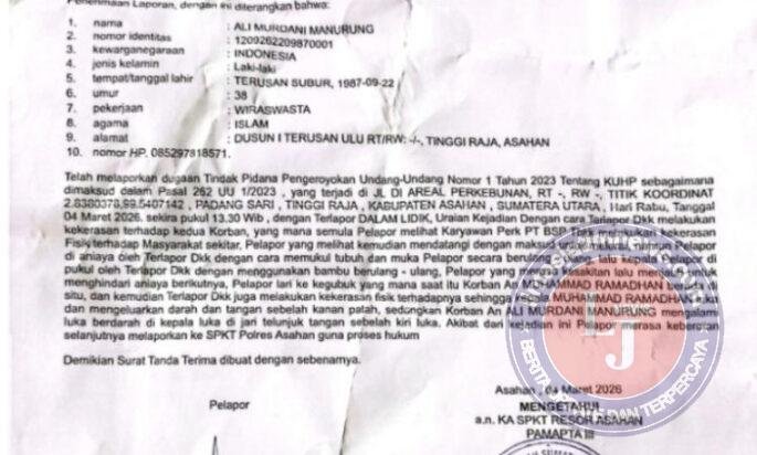 Laporan Pengeroyokan Ali Murdani Masih Berproses, Di Polres Asahan