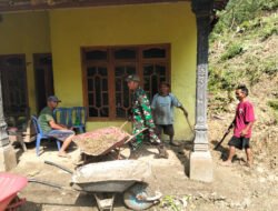 Bencana Tanah Longsor Timpa Rumah Warga, Anggota Kodim Ponorogo Gerak Cepat Kerja Bakti