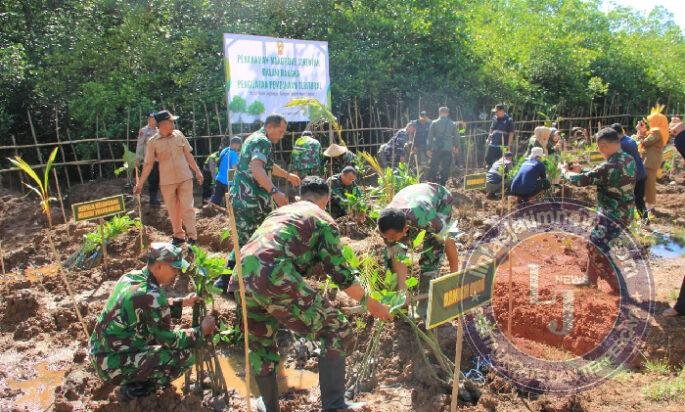 Kodim 0806/Trenggalek dan Pemkab Tanam 1.500 Mangrove di Watulimo Untuk Gegah Abrasi