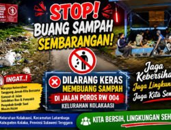 Warga Kolakaasi Dilarang Buang Sampah di Jalan Poros RW 004, Pemerintah Keluarkan Imbauan Tegas