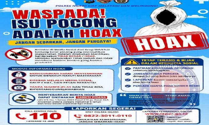 Polres Ngawi Pastikan Teror Pocong Jadi – jadian Tidak Benar