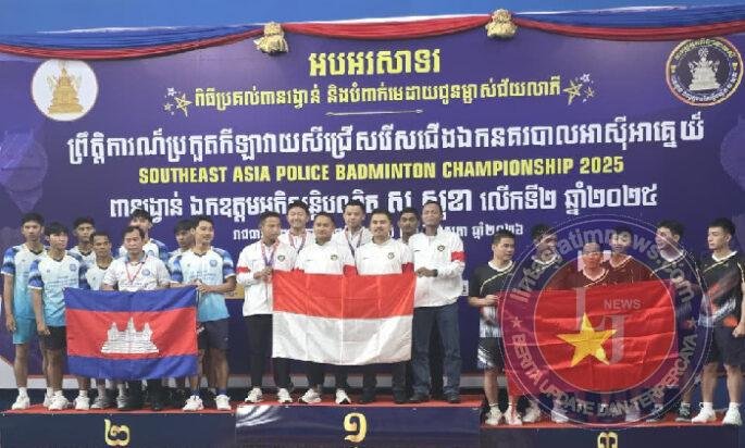 Tim Bulutangkis Polri Raih 4 Medali Emas dan 2 Perak SEA Police Badminton Championship 2026 di Kamboja