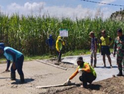 Jalan Impian Warga Mulai Terwujud, Babinsa dan Masyarakat Bahu-Membahu Cor Jalan Desa