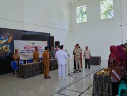 Danramil 0801/02 Kebonagung Hadiri Pelantikan Perangkat Desa Wonogondo