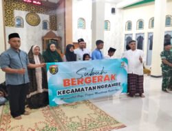 Pererat Silahturahmi, Danramil Ngrambe Ikuti Kegiatan Subuh Bergerak Bersama Forkopimca