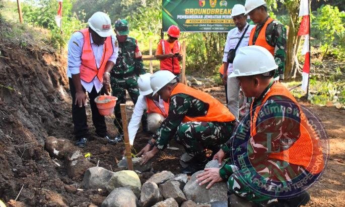 Dimulai dengan Doa dan Harapan, Pembangunan Jembatan Perintis Garuda di Tawangrejo Resmi Dikerjakan TNI AD
