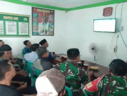 Demam Piala Dunia Satukan TNI dan Warga, Koramil Jajaran Kodim Sragen Dipadati Penonton Nobar