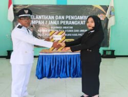 Mewakili Danramil 0801/12 Pringkuku, Serka Miseno Pelantikan Perangkat Desa Poko