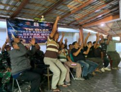 Dukungan Warnai Nobar Piala Dunia di Koramil 01/Wonogiri