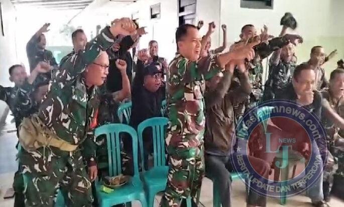 Koramil Geger Bergemuruh, Nobar Piala Dunia Bangun Keakraban TNI dan Masyarakat