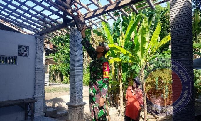 Gotong Royong Babinsa dan Warga Wujudkan Rumah Layak Huni bagi Keluarga di Krandegan