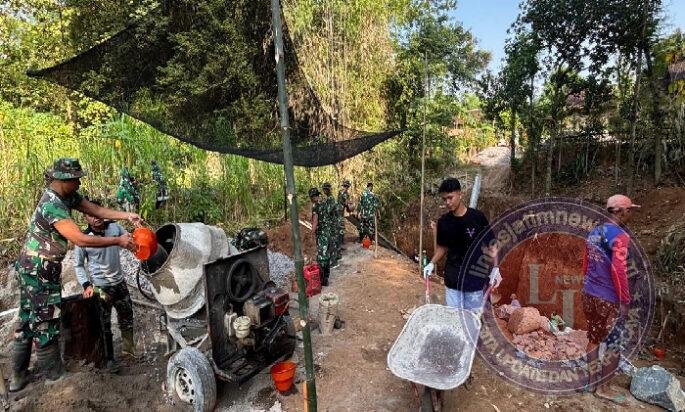 Pra TMMD ke 129 Berlangsung, TNI dan Masyarakat Desa Bulu Lor Antusias Bekerja