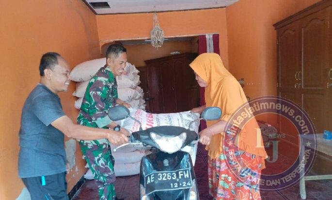 Pastikan Pupuk Subsidi Tepat Sasaran, Babinsa Gunungsari Turun Langsung Dampingi Penyaluran kepada Petani