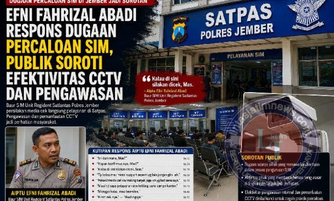 Efni Fahrizal Abadi Respons Dugaan Percaloan SIM, Publik Soroti Efektivitas CCTV dan Pengawasan