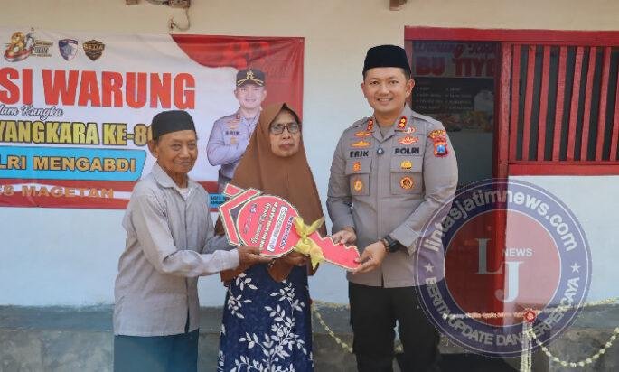 Dukung UMKM, Polres Magetan Renovasi Warung Bu Tiyem di Hari Bhayangkara ke – 80