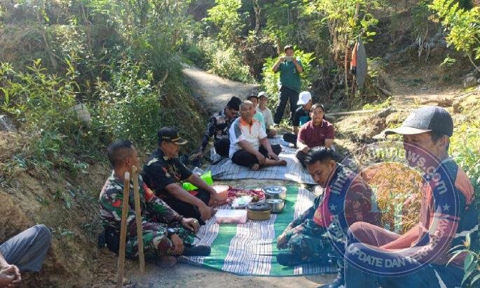 Doa Bersama Jembatan Gantung Perintis Garuda Sungai Dhedem di Wilayah Pacitan Mulai Dikerjakan