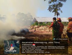 Si Jago Merah Melalap Limbah Sengon, Babinsa Koramil 0801/02 Kebonagung Dengan Sigap Atasi Bencana