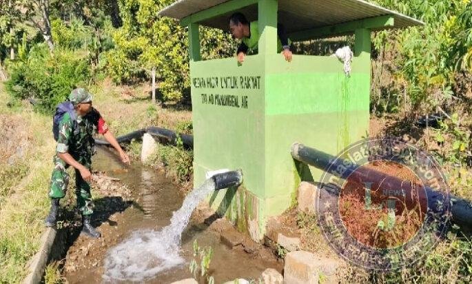 Babinsa Kendal, Kodim 0805/Ngawi Aktif Bantu Warga Atasi Krisis Air Pertanian di musim kemarau