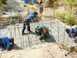 Progres Jembatan Sungai Dhedem Tegalombo Mulai Tahap Perakitan Besi Pondasi Tiang Pylon