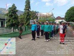 Anggota Koramil 0801/07 Ngadirojo Latih Pemantapan Paskibraka Jelang HUT RI Ke 81