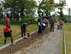 TNI dan Warga Bersatu Bangun Desa, Jalan Jimbar-Derak Disiapkan untuk Dicor