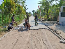Penampakan Jalan Poros Desa Bulu Lor sebelum dan Sesudah Dibangun TNI bersama Warga