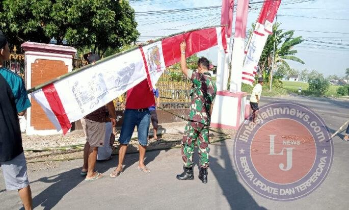 Merah Putih Mulai Berkibar, Babinsa dan Warga Sangen Sambut HUT Ke-81 RI dengan Semangat Gotong Royong