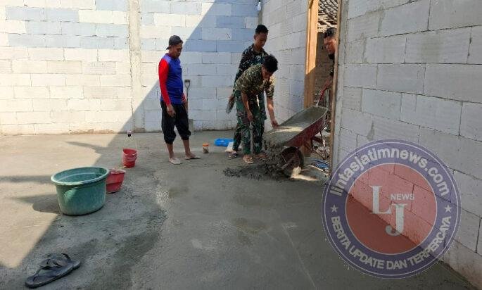 Tebalnya Lantai Rabat Beton Rumah Puguh, Jaminan Kualitas Pembangunan Sasaran Fisik TMMD Ke 129