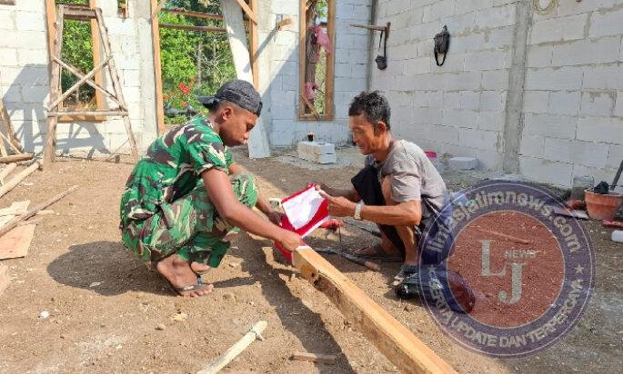 Sang Merah Putih pun Dipasang ‘molo’ Rumah Rehab RLTH  TMMD ke 129