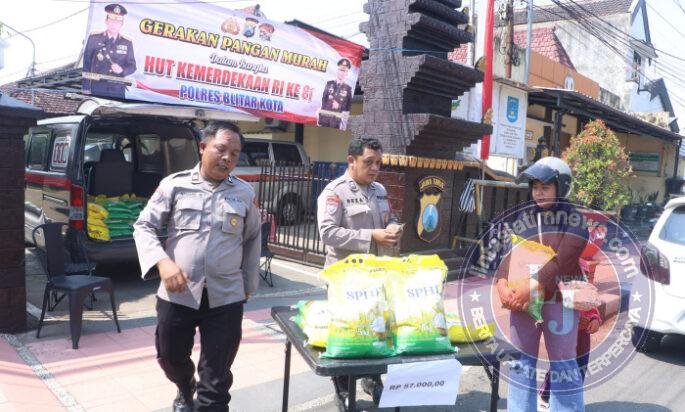 Polres Blitar Kota Gelar Gerakan Pangan Murah Sambut HUT Kemerdekaan RI ke-81