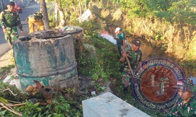 TNI-Polri Bersama Warga Bersihkan Irigasi di Munjungan