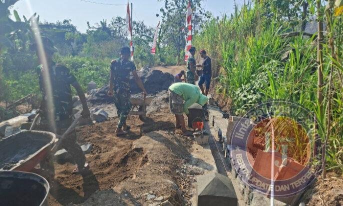 Berkat Kebersamaan TNI dan Rakyat, Talud TMMD 129 Sasaran 1 Hari Ini Finishing