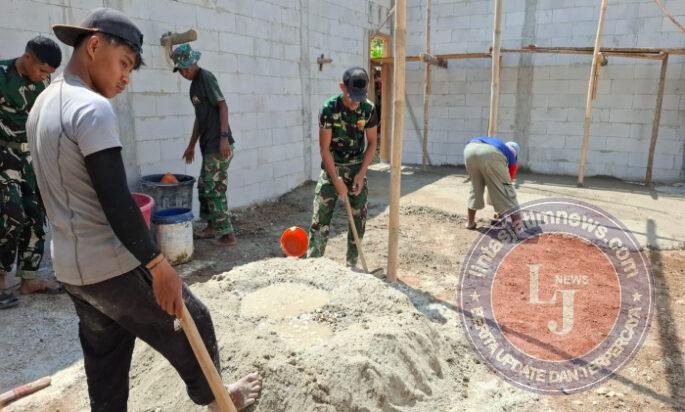 Rehab RTLH Ibu Parmi capai 70%, Satgas TMMD dan Warga Gupit kebut Pembangunan